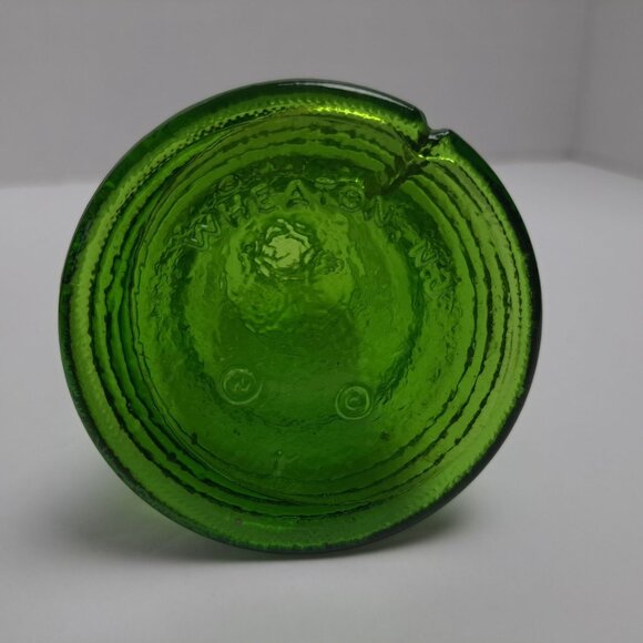 Wheaton Liberty Bell Decanter Green Glass Bottle Vintage 5" by 3" Patriotic Mini - Picture 13 of 16